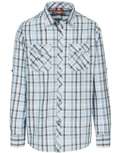 Trespass Collector Check Shirt (blauwe Ruit)