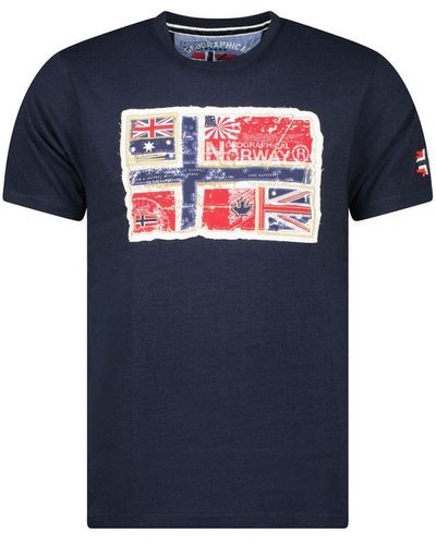 GEOGRAPHICAL NORWAY Jpepe Short Sleeve T-Shirt - Blue