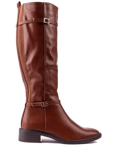 SOLESISTER Chloe Riding Boots - Red