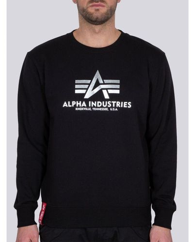 Alpha Industries Half Zip Sweater Sl Black in Blue for Men | Lyst UK
