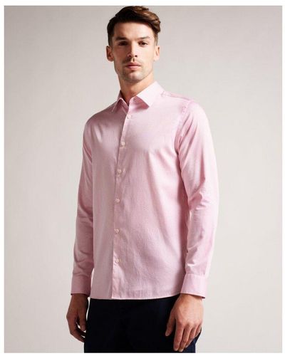 Ted Baker Willet Long Sleeve Mini Geo Shirt - Pink