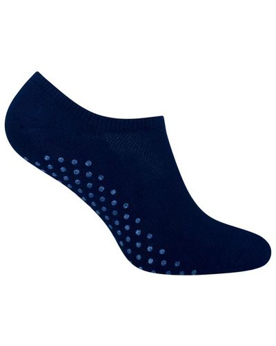 Steve Madden Ladies Invisible Non Slip Socks For Yoga & Pilates - Blue
