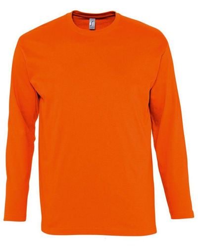 Sol's Monarch Long Sleeve T-Shirt () Cotton - Orange