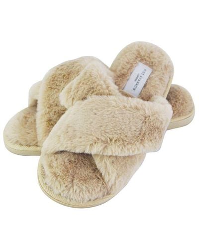 Miss Sparrow Open Toe Bedroom House Slippers With Back - White