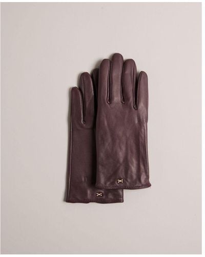 Ted Baker Bowsii Bow Detail Leather Glove - Brown