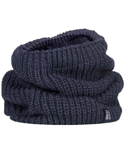 Heat Holders Fleece Lined Chunky Knit Thermal Neck Warmer - Blue