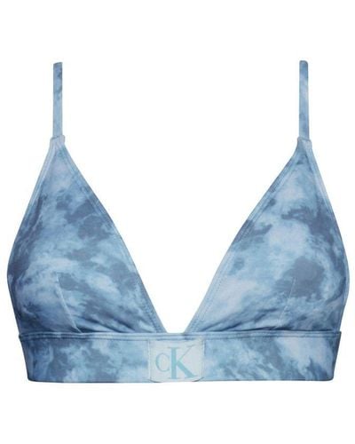 Calvin Klein Voorgevormde Triangel Bikinitop Lichtblauw