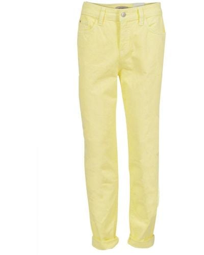 Marks & Spencer Girlfriend Cropped Roll Hem Jeans Cotton - Yellow