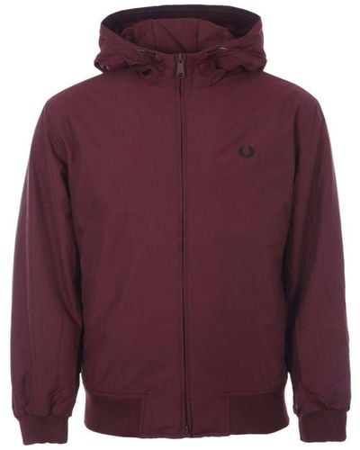 Fred Perry Brentham Padded Hooded Jacket - Red