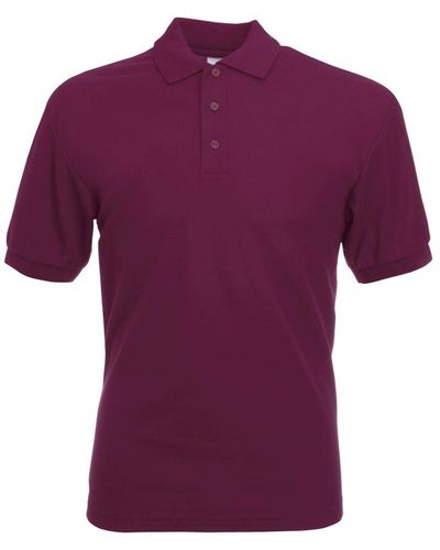 Fruit Of The Loom 65/35 Pique Short Sleeve Polo Shirt - Purple
