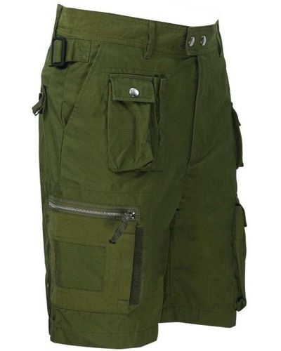 DIESEL P-cyan Green Cargo Shorts Cotton