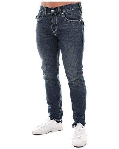 True Religion Rocco Big T Flap Skinny Jeans - Blue