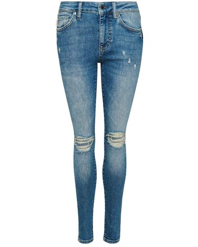 Superdry Skinny Jeans Met Middelhoge Taille - Blauw