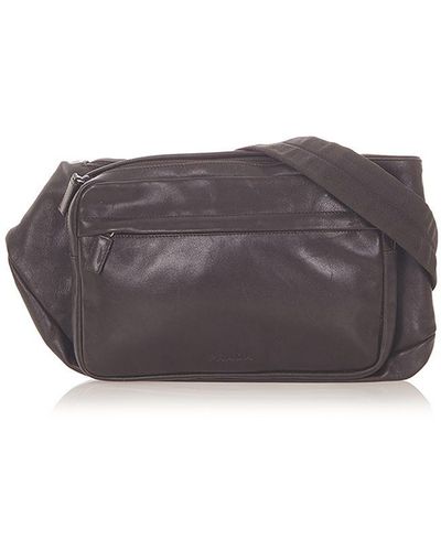 Prada Vintage Leather Belt Bag Brown Calf Leather - Grey