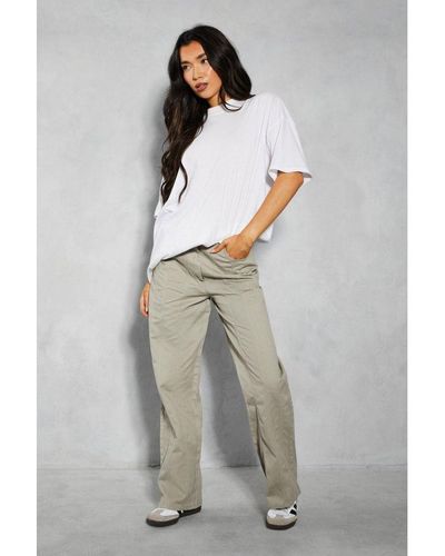 MissPap High Waisted Multi Seam Detail Trouser Cotton - Grey