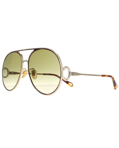 Chloé Chloé Aviator Gradient Sunglasses Metal (Archived) - Metallic