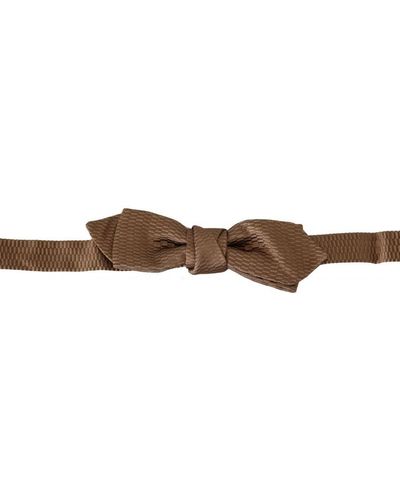 Dolce & Gabbana Adjustable Neck Papillon Bow Tie - Brown