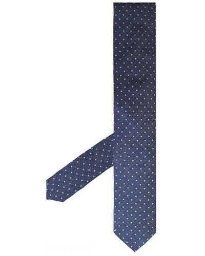 Hackett Printed Mini Pindot Blue Ties