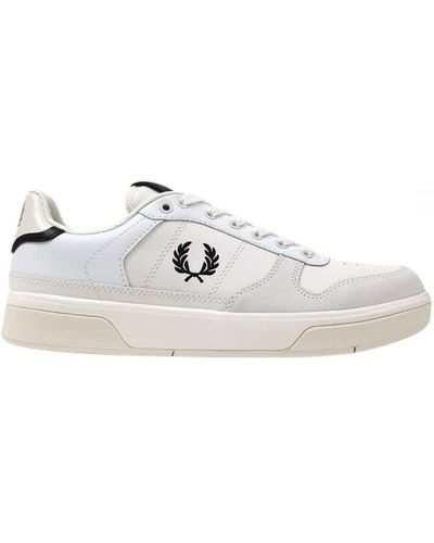 Fred Perry B300 Leather Snow Trainers - White