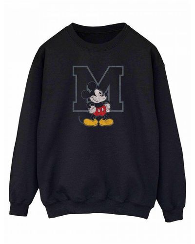 Disney Ladies Classic M Mickey Mouse Sweatshirt () - Blue