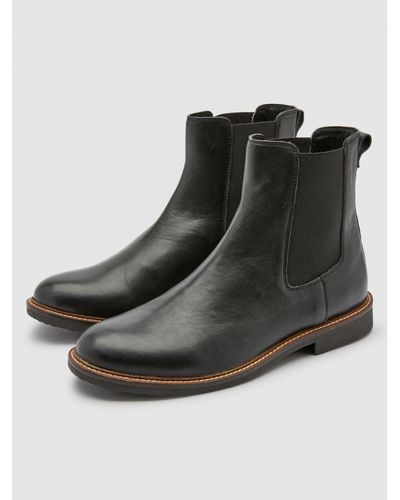 Farah Black 'mansfield' Leather Chelsea Boots