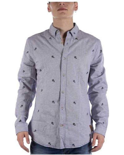 Scotch & Soda Scotch&soda Geborduurd Oxford Blauw Overhemd