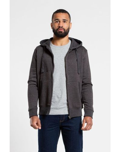 French Connection Cotton Blend Zip Hoody - Grey
