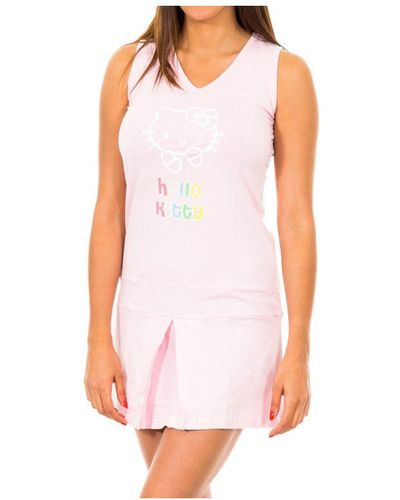 Disney Hello Kitty V-Neck Sleeveless Dress Ba453 - White