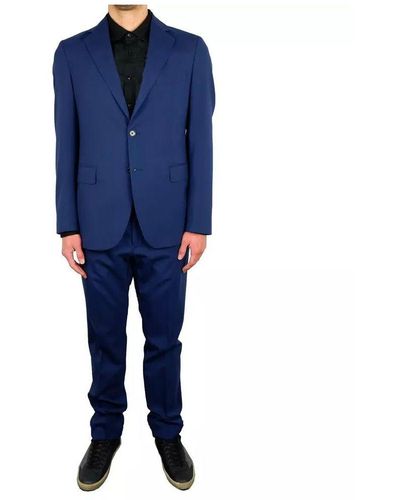 Aquascutum Classic Wool Suit With 2-button Closure - Blue