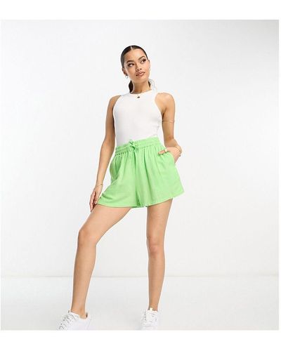 ASOS Petite Pull On Short With Linen - Green