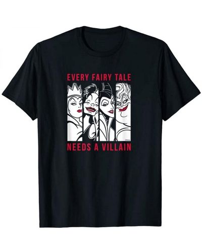 Disney Every Fairy Tale Needs A Villain Cotton T-Shirt () - Black