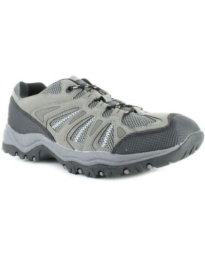 X-hiking Gentlemans Trek Shoes Comfortable Tie Ups Hiking Boots Suede Fabric - Grey