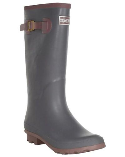 Regatta Ladies Ly Fairweather Ii Tall Durable Wellington Boots (Storm/Lilac Chalk) Rubber - Grey