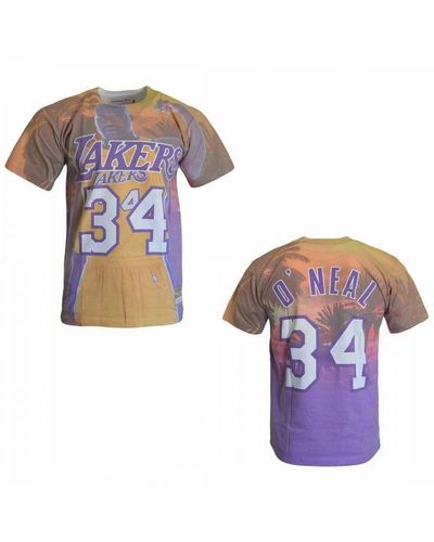 Mitchell & Ness La Lakers Shaquille O'neal T-shirt Cotton - Yellow