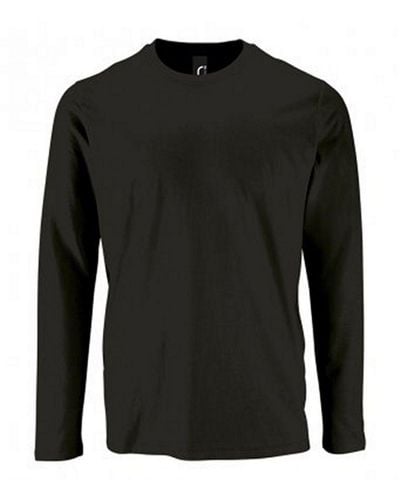 Sol's Imperial Long Sleeve T-Shirt (Deep) - Black