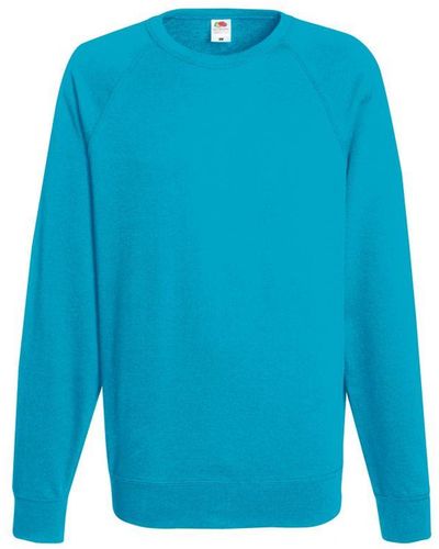 Fruit Of The Loom Lightweight Raglan Sweatshirt (240 Gsm) (Azure) - Blue