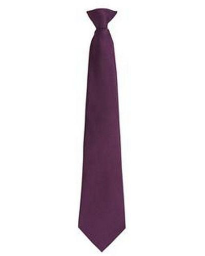 PREMIER Fashion ”Colours” Work Clip On Tie () - Purple