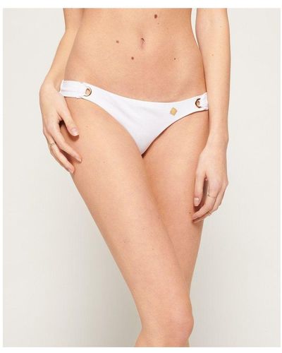 Superdry Picot Textured Bikini Bottoms - White