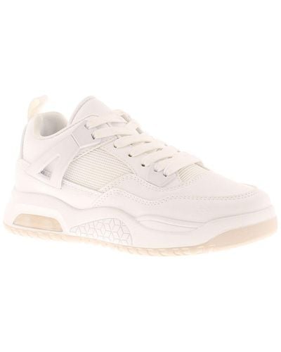 Wynsors Chunky Trainers Hammer Lace Up White - Natural