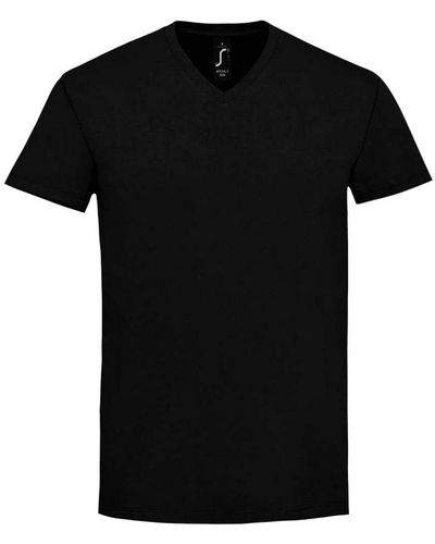 Sol's Imperial V Neck T-Shirt (Deep) - Black