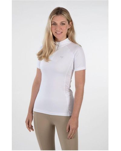 Aubrion Highgate Short Sleeve Zip Top - White