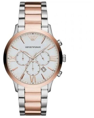 Emporio Armani And Steel Chronograph Watch - White