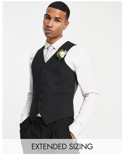 Noak 'Camden' Skinny Premium Fabric Suit Waistcoat - White