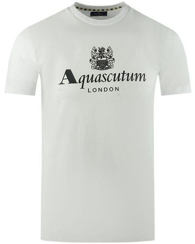 Aquascutum London Aldis Brand Logo T-Shirt - Grey
