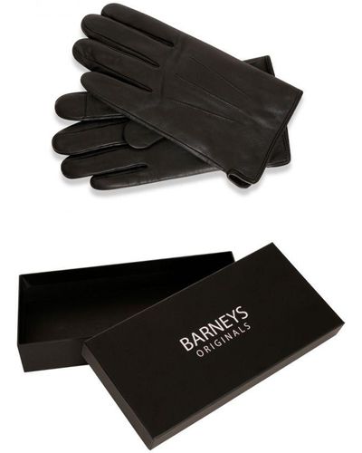 Barneys Originals Gift Boxed Black Classic Leather Glove