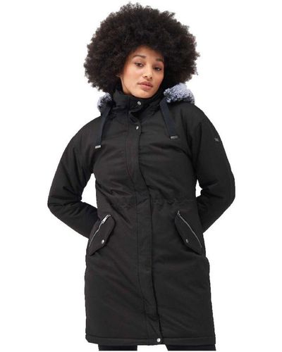 Regatta Samaria Waterproof Hooded Parka Jacket Coat - Black