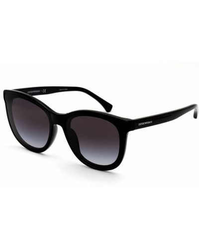 Emporio Armani Cat Eye Plastic Sunglasses Shiny / Gradient - Black