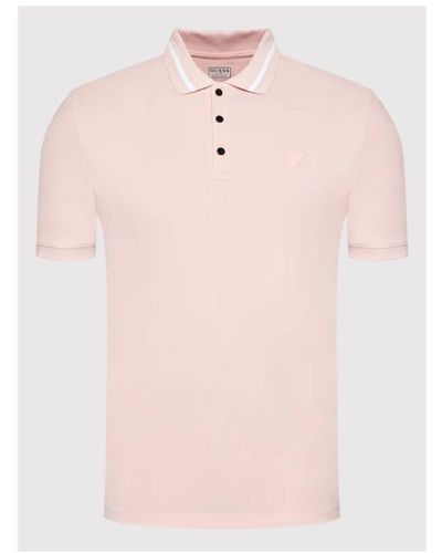 Guess Short Sleeve Polo Shirt - Pink