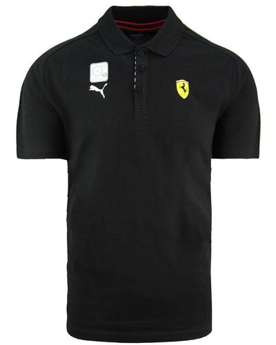 PUMA Dry Cell Scuderia Ferrari Polo Shirt Short Sleeve Top 762387 02 Cotton - Black