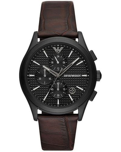 Emporio Armani Paolo Watch Ar11549 Leather (Archived) - Black